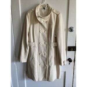H&M Divided Ivory Wool Blend Women’s Peacoat Size 12 NWT